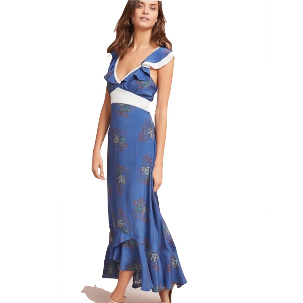 Anthropologie Larke Loretta Ruffled Petite Dress